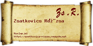 Zsatkovics Rózsa névjegykártya